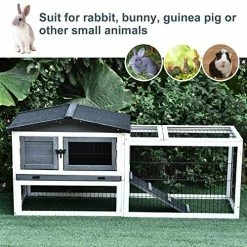 Mia's Pet Supply PawHut Solid Wood Rabbit Hutch