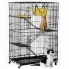 Mia's Pet Supply Topeakmart 4-Tier Foldable Kitten Cat Home Cages Rabbit Houses & Accessories