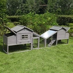 Mia's Pet Supply Rabbit Houses & Accessories Outdoor Large Hen House With Nest Box Poultry Cage, Rabbit Hutch