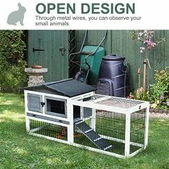 Mia's Pet Supply PawHut Solid Wood Rabbit Hutch
