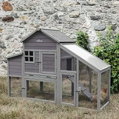 Mia's Pet Supply Aivituvin Chicken Coop 65" Wooden Hen House With Large Nesting Box Chicken Coop Cages