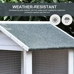 Mia's Pet Supply Aviary & Perches PawHut Wooden Outdoor Bird Cage, Featuring A Large Play House