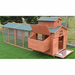 Mia's Pet Supply Large 10' Ft Wood Chicken Coop Backyard Hen Run House