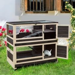 Mia's Pet Supply Rabbit Houses & Accessories Rabbit Hutch Bunny Cage Indoor And Outdoor