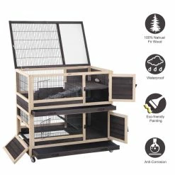 Mia's Pet Supply Rabbit Houses & Accessories Rabbit Hutch Bunny Cage Indoor And Outdoor