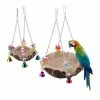 Mia's Pet Supply Rattan Bird Nest Bird Perch With Hanging Chains And Bells