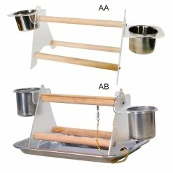 Discount 😉 Mia's Pet Supply Small Medium Parrot Bird Perch Table Top Acrylic Stand With 2 Feeding Cups For Water And Food Aviary & Perches 🌟 11 Mia's Pet Supply Small Medium Parrot Bird Perch Table Top Acrylic Stand With 2 Feeding Cups For Water And Food Aviary & Perches