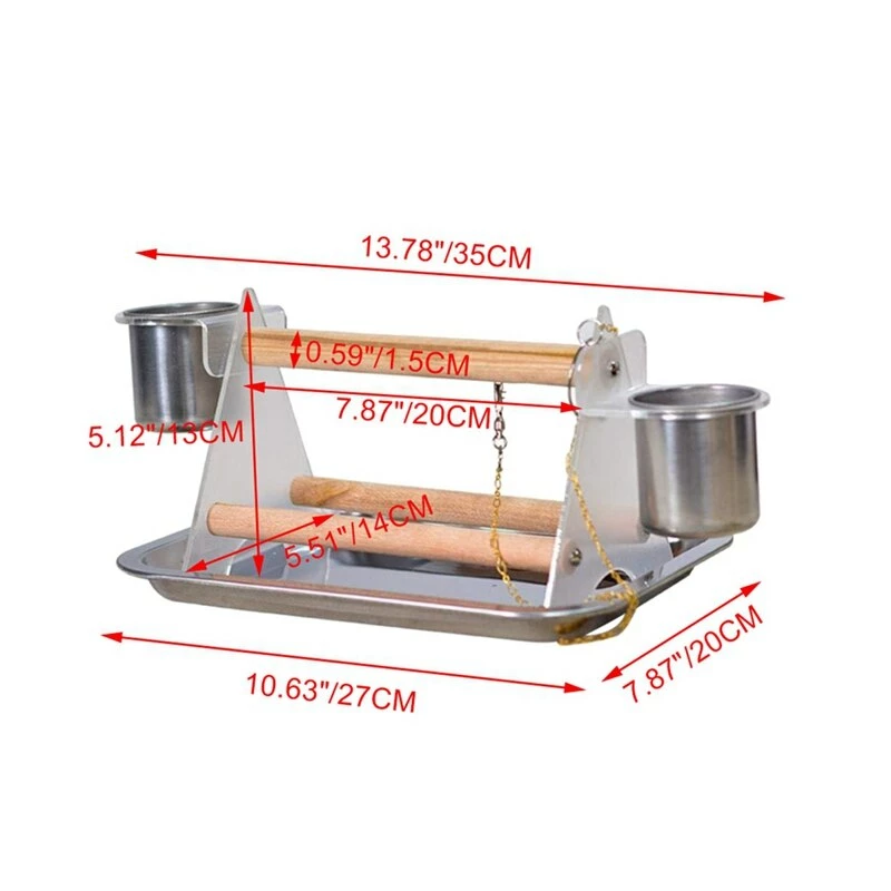 Discount 😉 Mia's Pet Supply Small Medium Parrot Bird Perch Table Top Acrylic Stand With 2 Feeding Cups For Water And Food Aviary & Perches 🌟 3 Mia's Pet Supply Small Medium Parrot Bird Perch Table Top Acrylic Stand With 2 Feeding Cups For Water And Food Aviary & Perches