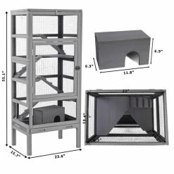 Mia's Pet Supply Large Wooden Guinea Pig Cage Rabbit Houses & Accessories