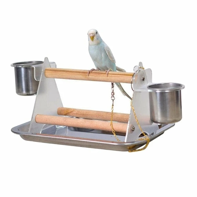 Discount 😉 Mia's Pet Supply Small Medium Parrot Bird Perch Table Top Acrylic Stand With 2 Feeding Cups For Water And Food Aviary & Perches 🌟 7 Mia's Pet Supply Small Medium Parrot Bird Perch Table Top Acrylic Stand With 2 Feeding Cups For Water And Food Aviary & Perches